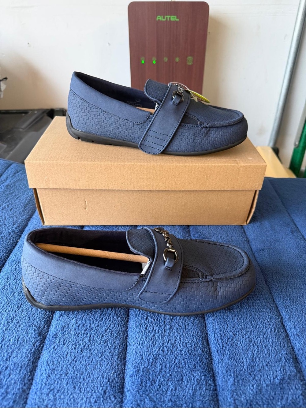 Steve Madden Kids Navy Adaptive Justinn Loafers Slip On Size 3 Youth New